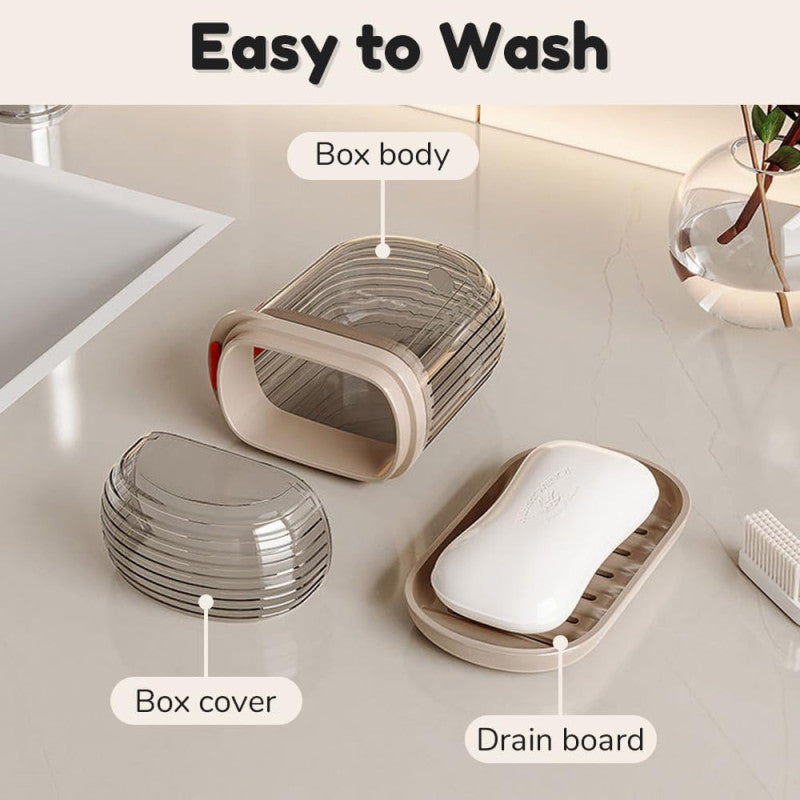 Portable Ribbed Soap Box with Leak-Proof Seal