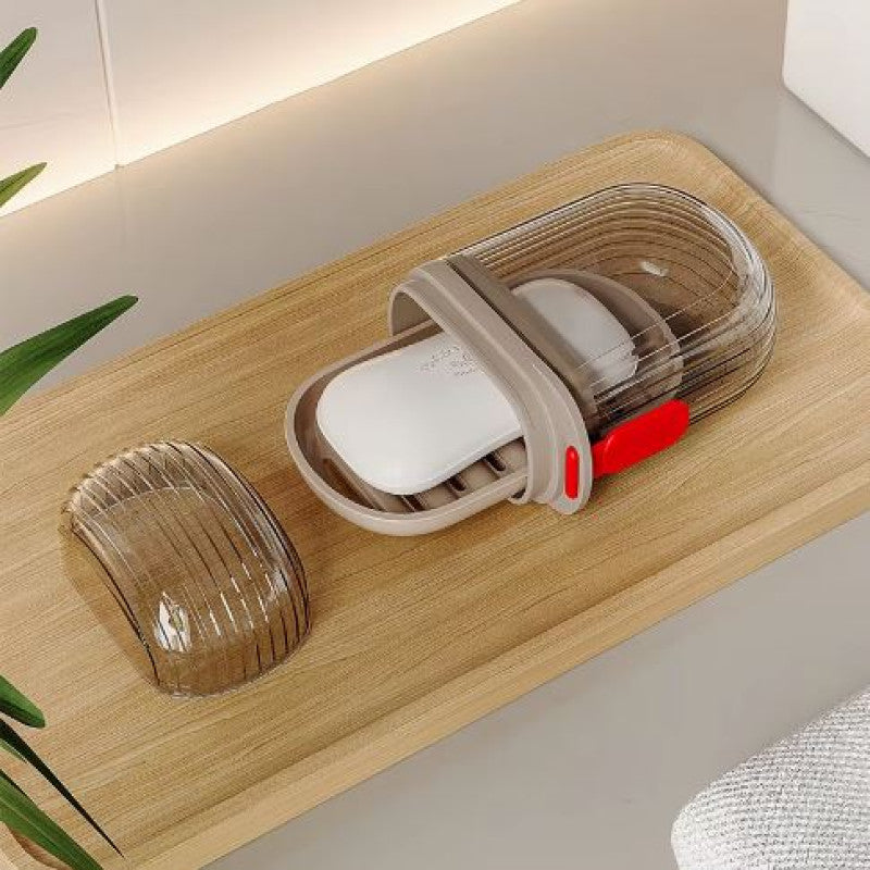 Portable Ribbed Soap Box with Leak-Proof Seal