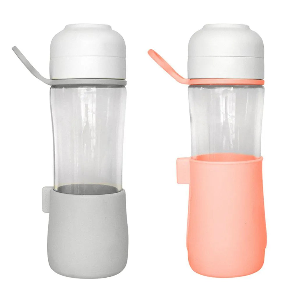 Portable Glass Water Bottle with Protective Silicone Sleeve
