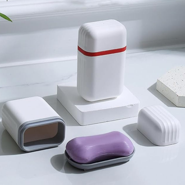 Portable Ribbed Soap Box with Leak-Proof Seal