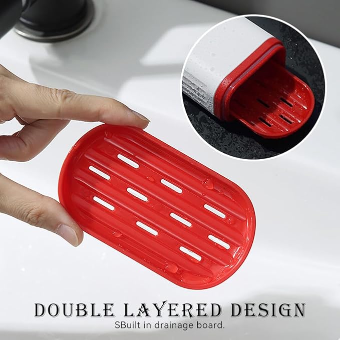 Portable Ribbed Soap Box with Leak-Proof Seal