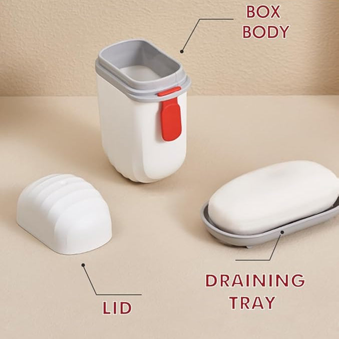 Portable Ribbed Soap Box with Leak-Proof Seal