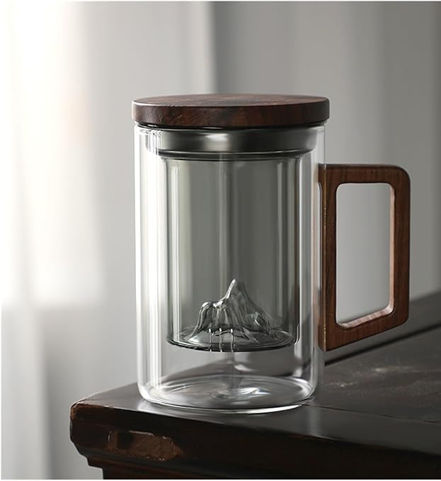 Glass Tea Cup with Infuser/Stainer and Lid