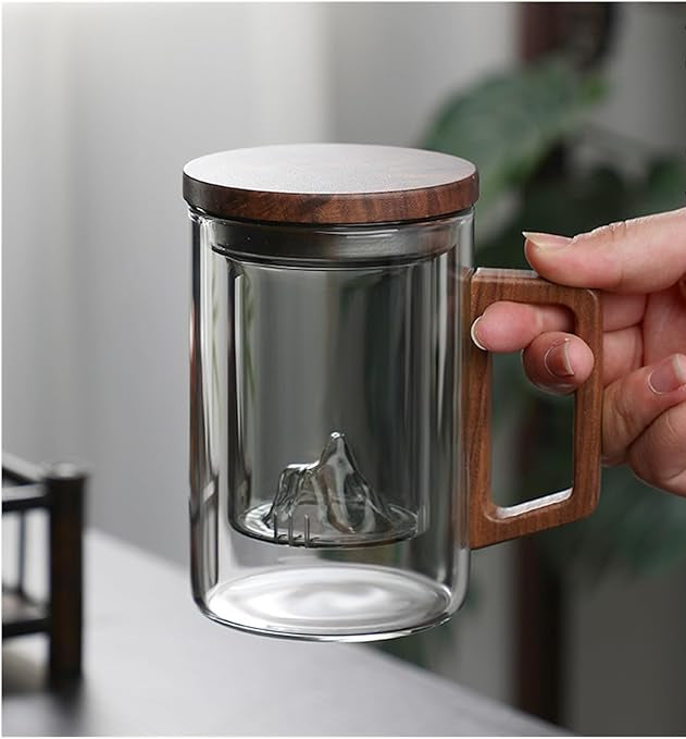 Glass Tea Cup with Infuser/Stainer and Lid