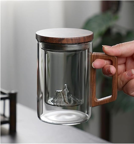 Glass Tea Cup with Infuser/Stainer and Lid
