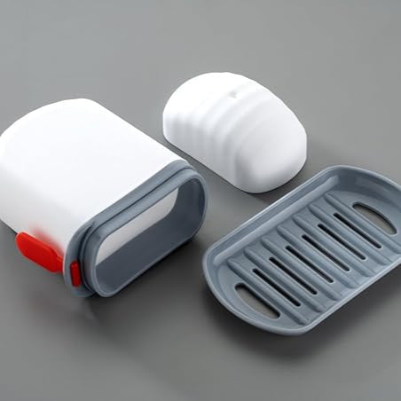 Portable Ribbed Soap Box with Leak-Proof Seal