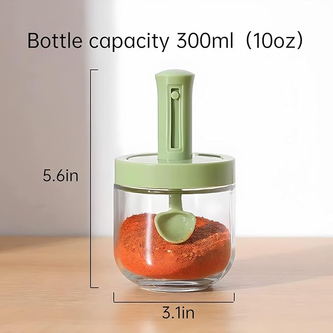 Spice & Grain Jar Set with Adjustable Spoon Length (3 Pcs)
