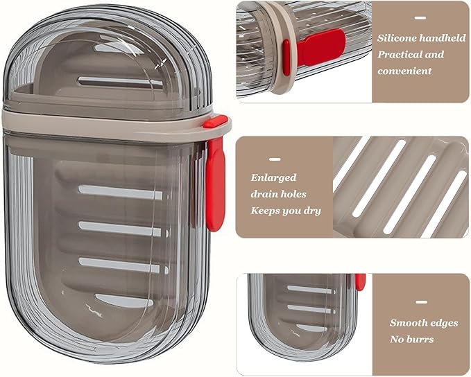 Portable Ribbed Soap Box with Leak-Proof Seal