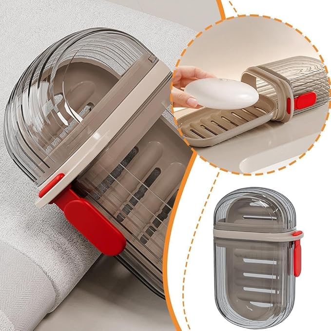 Portable Ribbed Soap Box with Leak-Proof Seal