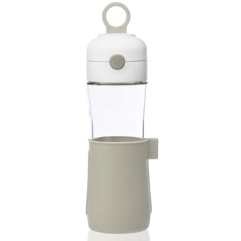 Portable Glass Water Bottle with Protective Silicone Sleeve