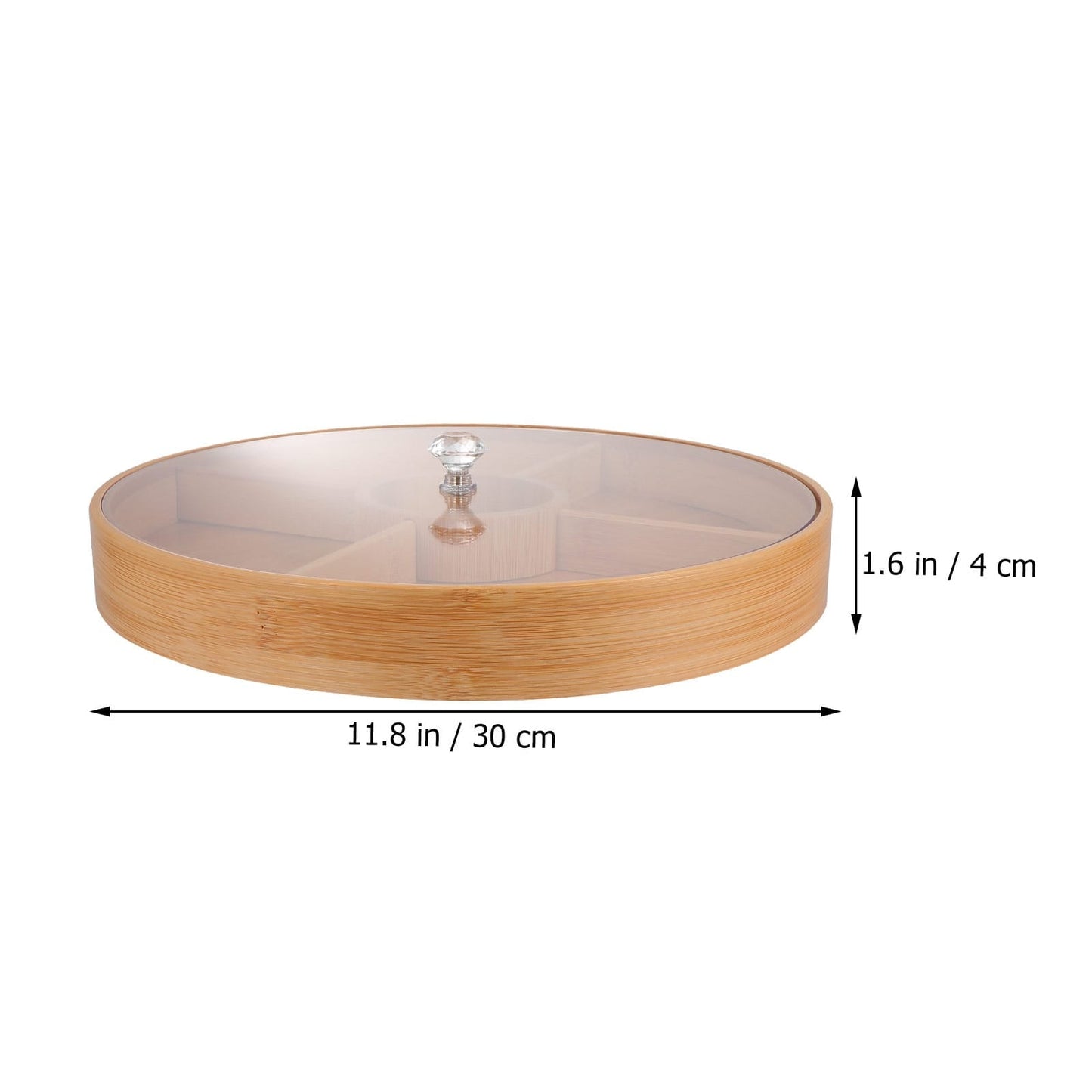 Moisture-Proof Wooden Snack Tray with Transparent Lid