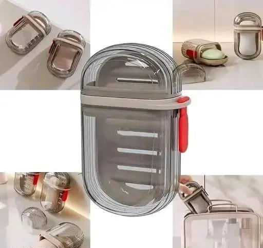 Portable Ribbed Soap Box with Leak-Proof Seal